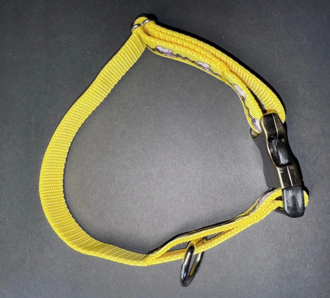 Dog Collar Peanuts Gang Snoopy Large Yellow Handmade Heavy Duty W/Buckle