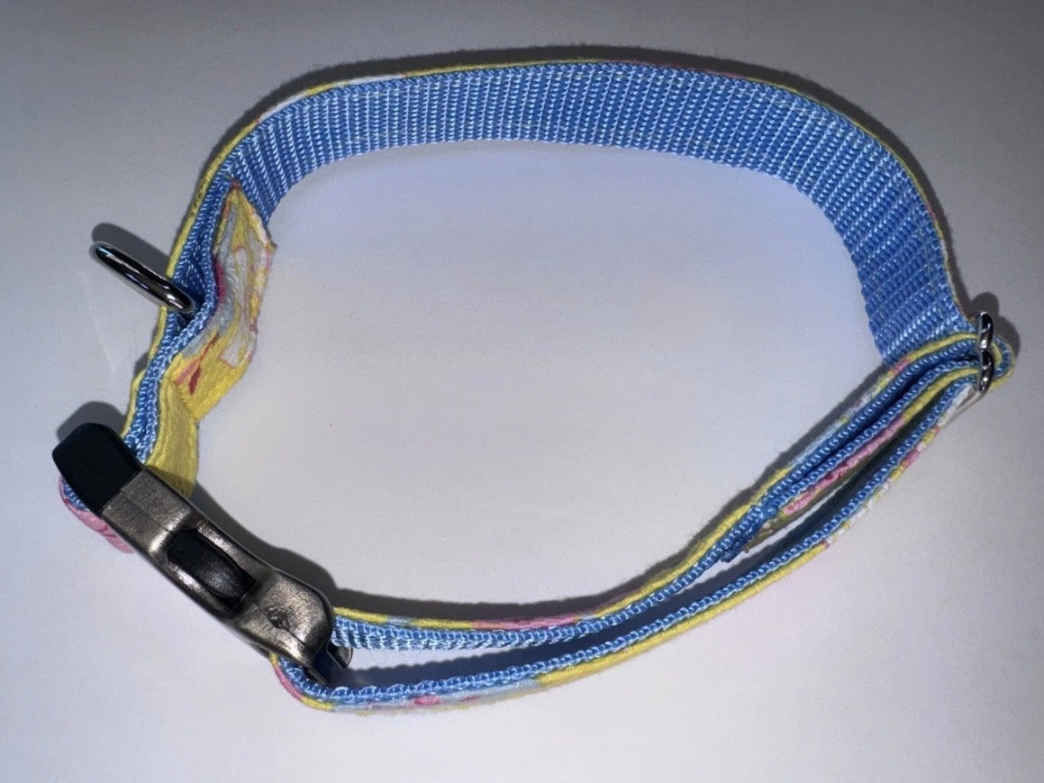 Dog Collar Flowers & Matching Keychain Large Handmade Heavy Duty W/Buckle NEW