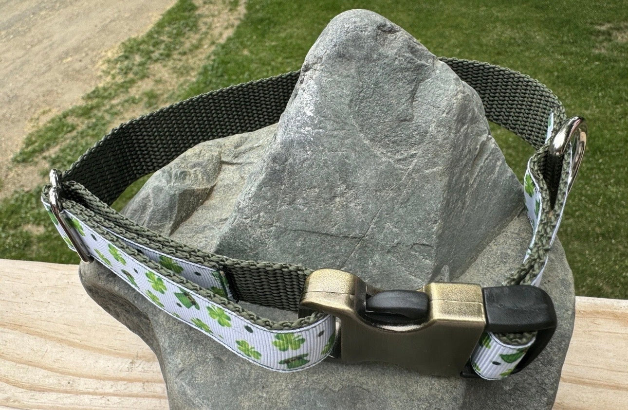 Dog Collar St. Patrick’s Day Green Large Handmade Heavy Duty NEW