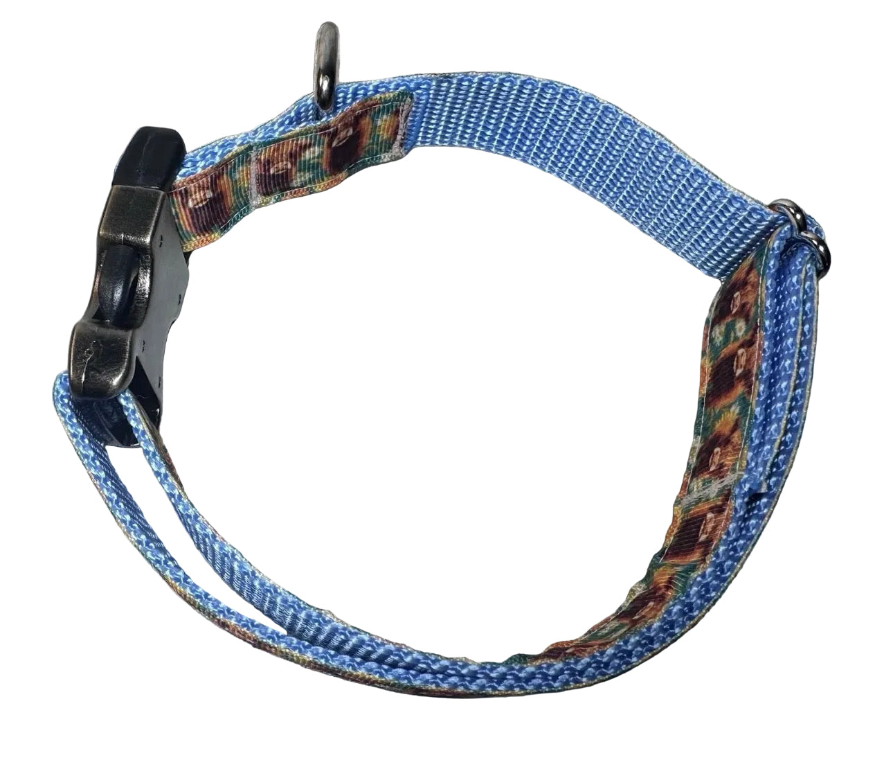 Dog Collar Highland Cow Blue Large Handmade Heavy Duty W/Buckle NEW