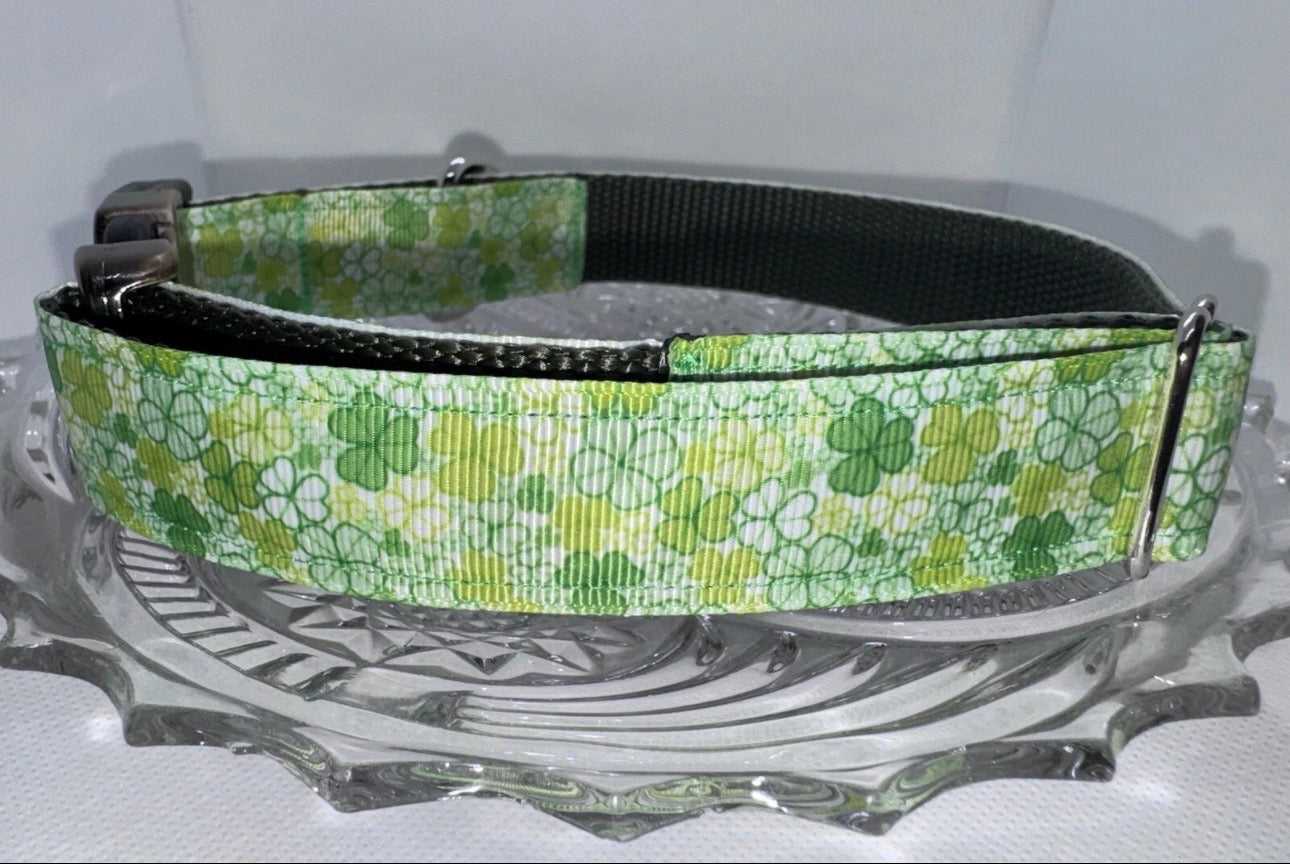 Dog Collar Green St. Patrick’s Day Large Handmade Heavy Duty NEW