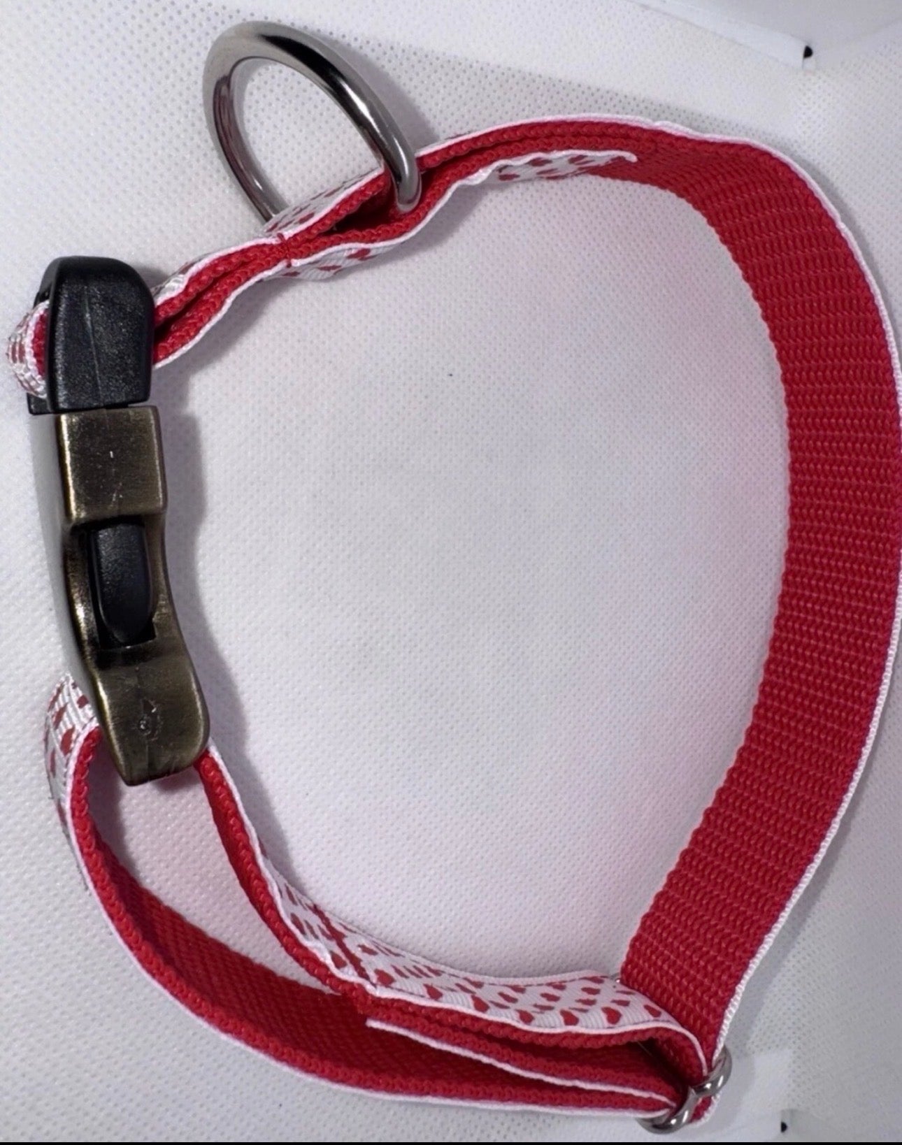 Dog Collar Valentine’s Day Hearts Large Handmade Heavy Duty W/Buckle NEW