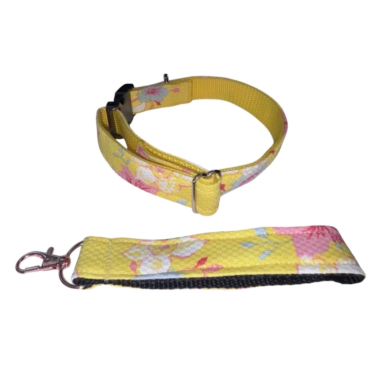 Dog Collar Flowers & Matching Keychain Large Handmade Heavy Duty W/Buckle NEW