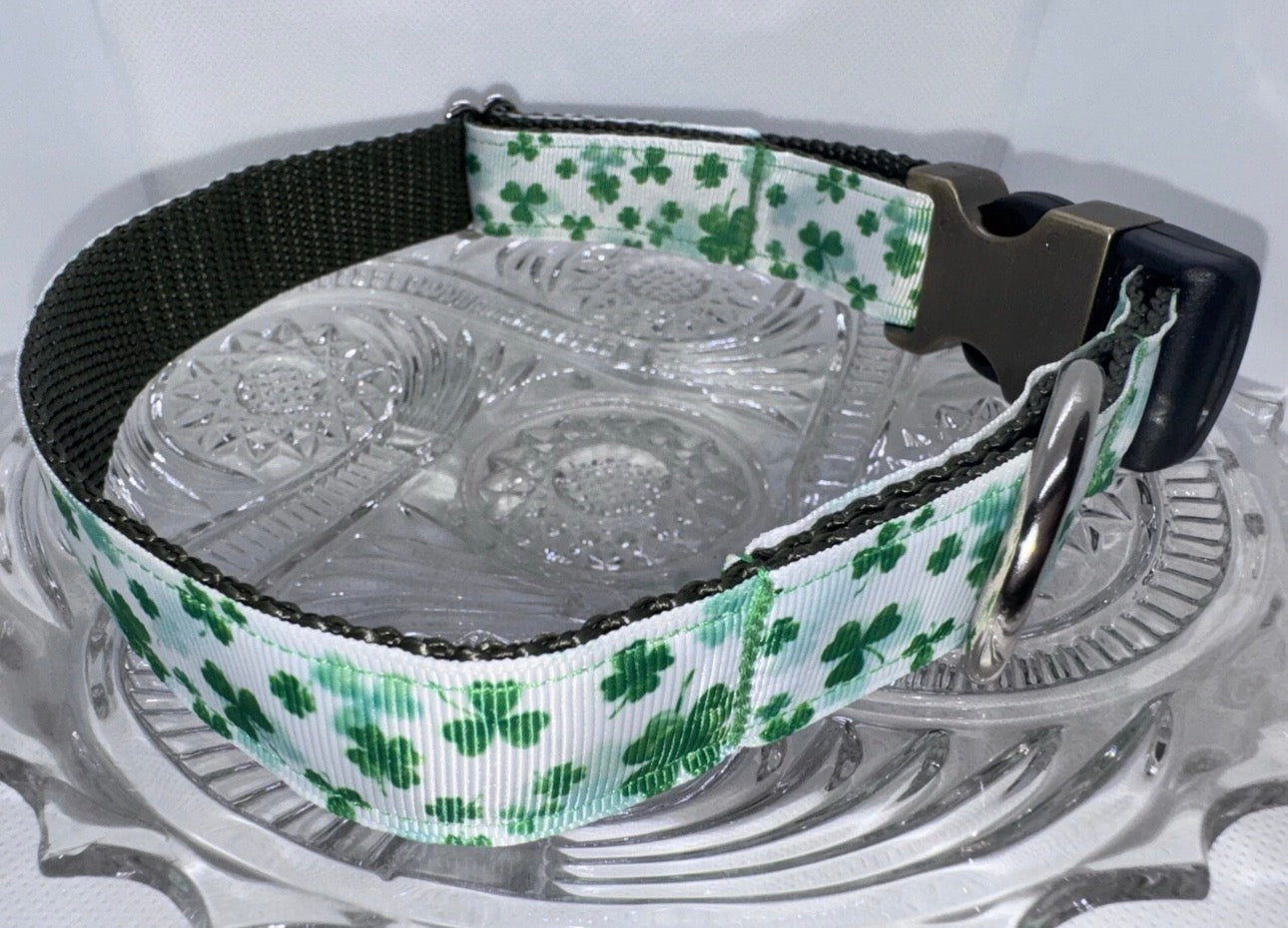 Dog Collar Green St. Patrick’s Day Large Handmade Heavy Duty NEW