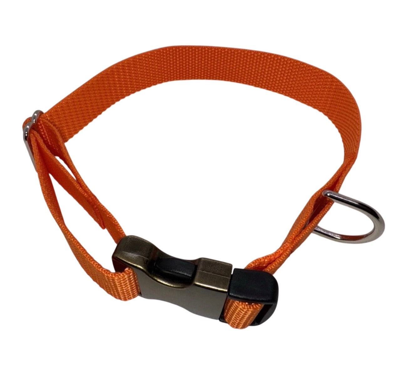 Dog Collar Blaze Orange Safety Hunting Large Handmade Heavy Duty W/Buckle NEW