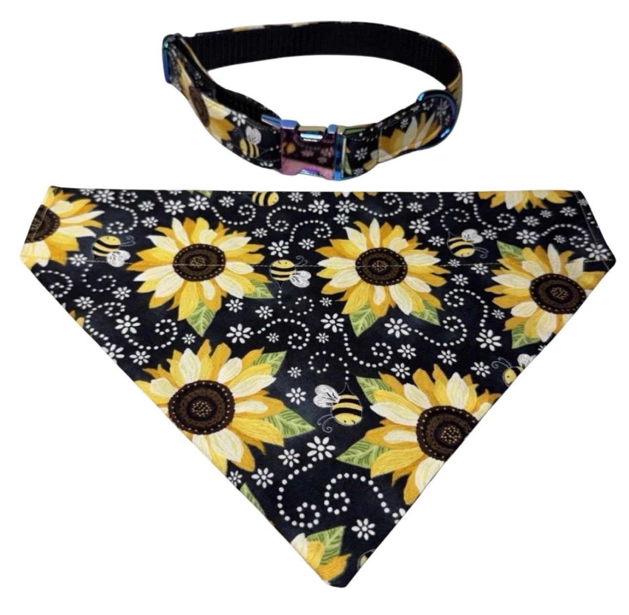 Bandana & Large Dog Collar
Set Yellow Sunflower Print Handmade Heavy Duty NEW