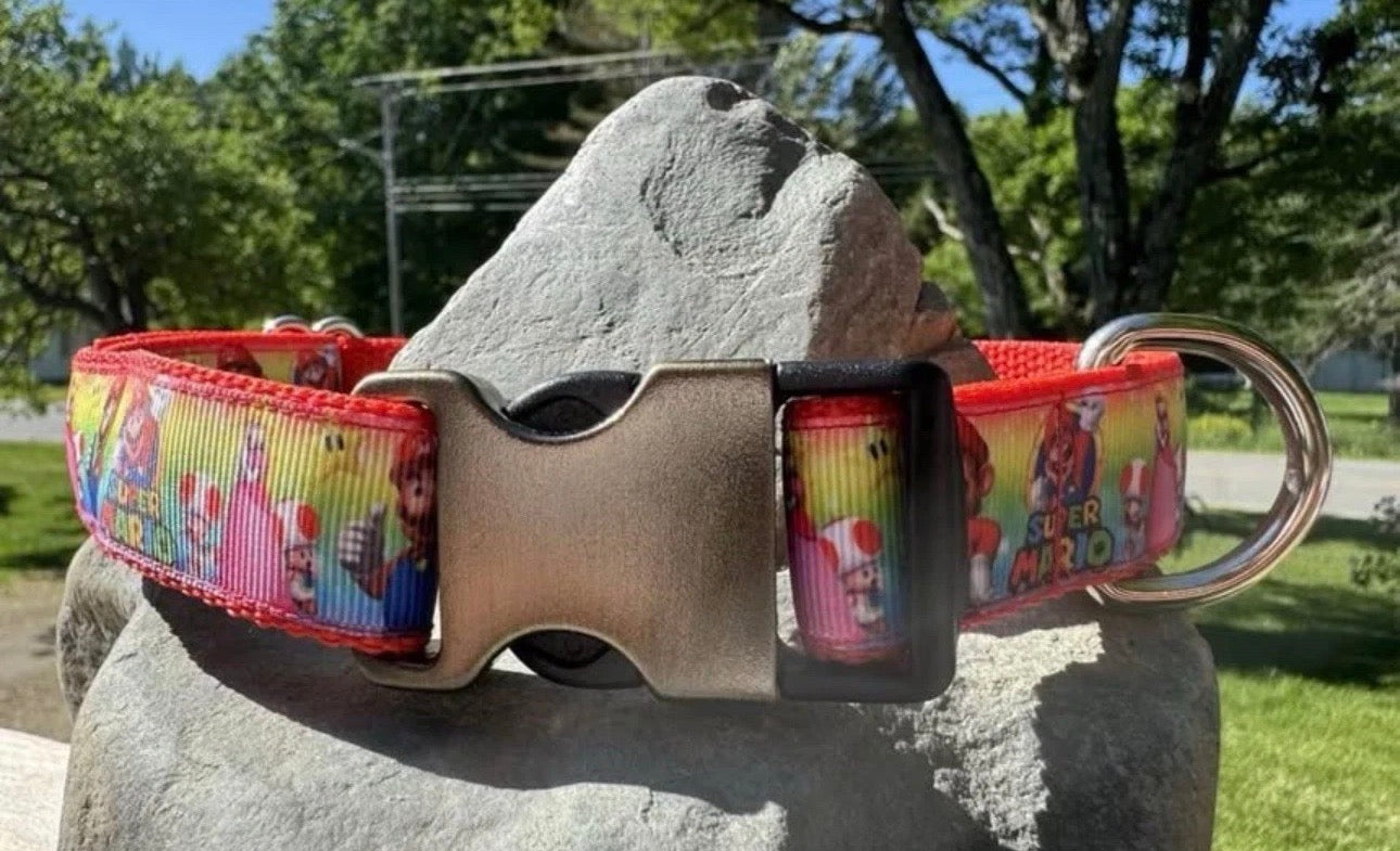 Dog Collar Super Mario Bros Nintendo Video Game Large Handmade Heavy Duty New