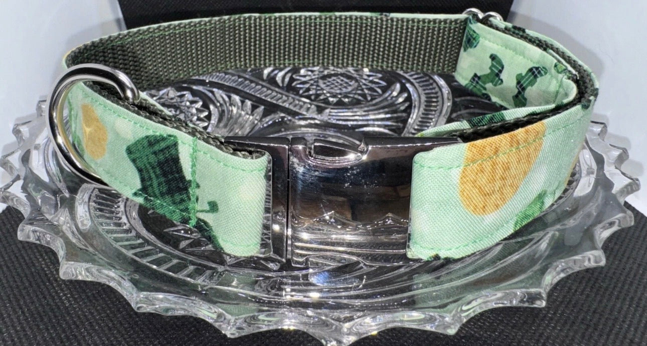 Dog Collar St. Patrick’s Day Green Large Handmade Heavy Duty NEW