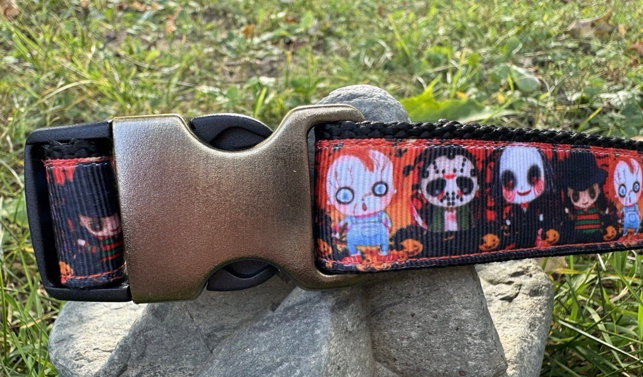 Dog Collar Halloween Chucky Freddy Horror Large Handmade Heavy Duty NEW
