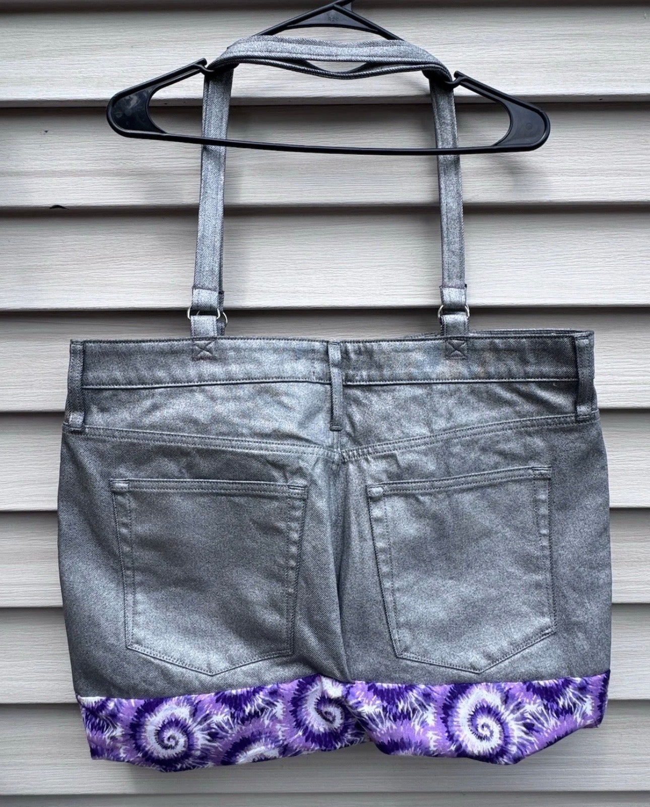 Jeans Handmade Large Repurposed Recycled Jeans Bag Tote For Beach, Groceries, Work, Or Purse