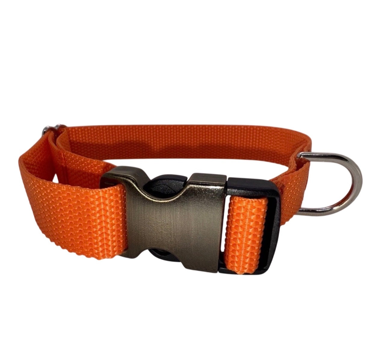 Dog Collar Blaze Orange Safety Hunting Large Handmade Heavy Duty W/Buckle NEW