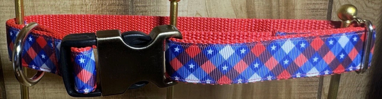 Dog Collar Stars Fourth Of July Patriotic Large Handmade Heavy Duty NEW