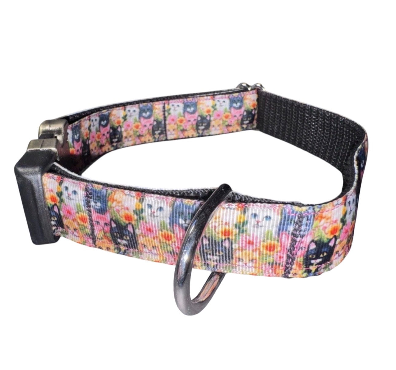 Dog Collar Kittens Cat Print Large Handmade Heavy Duty Pattern NEW
