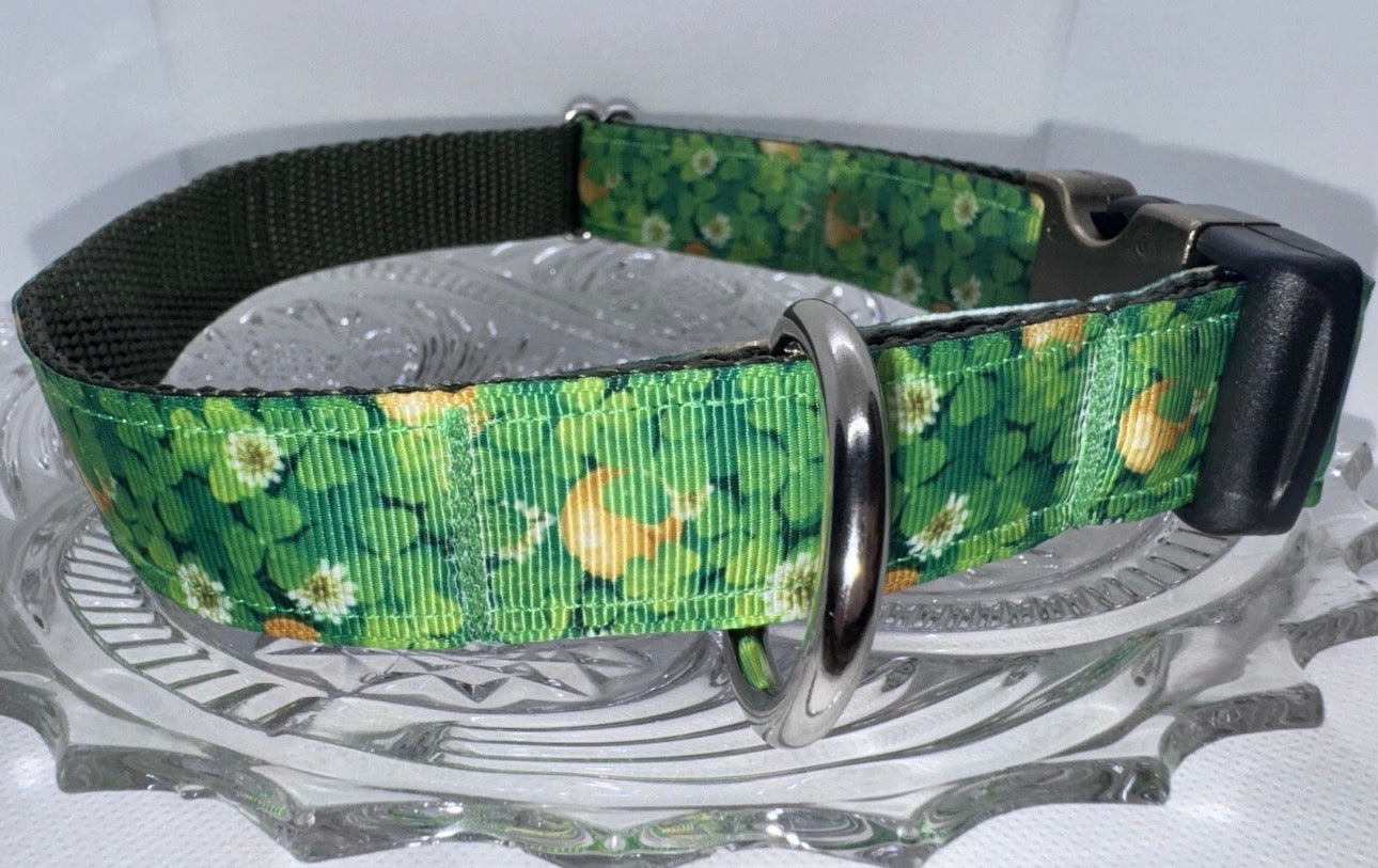 Dog Collar St. Patrick’s Day Green Large Handmade Heavy Duty NEW