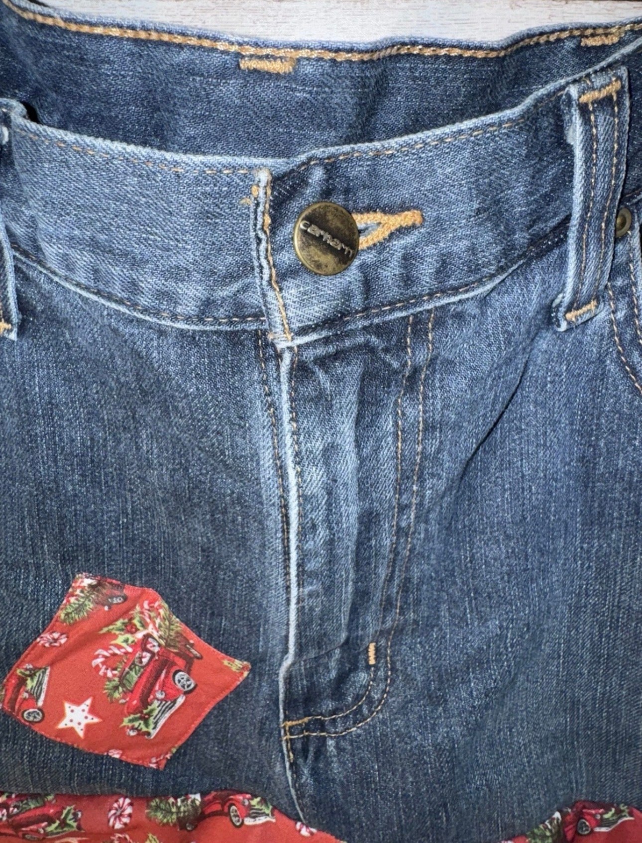 Red Truck Jeans Handmade Large Recycled Bag Tote Beach, Groceries, Work Or Purse