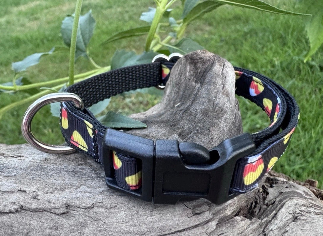 Dog/Cat/Puppy Collar Candy Corn Halloween Pattern Small Handmade NEW