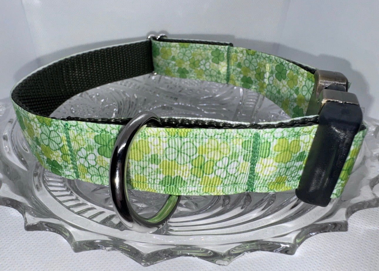 Dog Collar Green St. Patrick’s Day Large Handmade Heavy Duty NEW