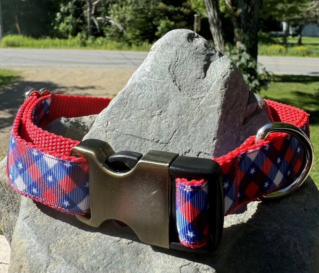 Dog Collar Stars Fourth Of July Patriotic Large Handmade Heavy Duty NEW