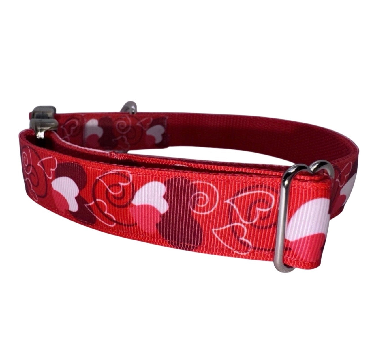 Dog Collar Valentine’s Day Hearts Large Handmade Heavy Duty W/Buckle NEW