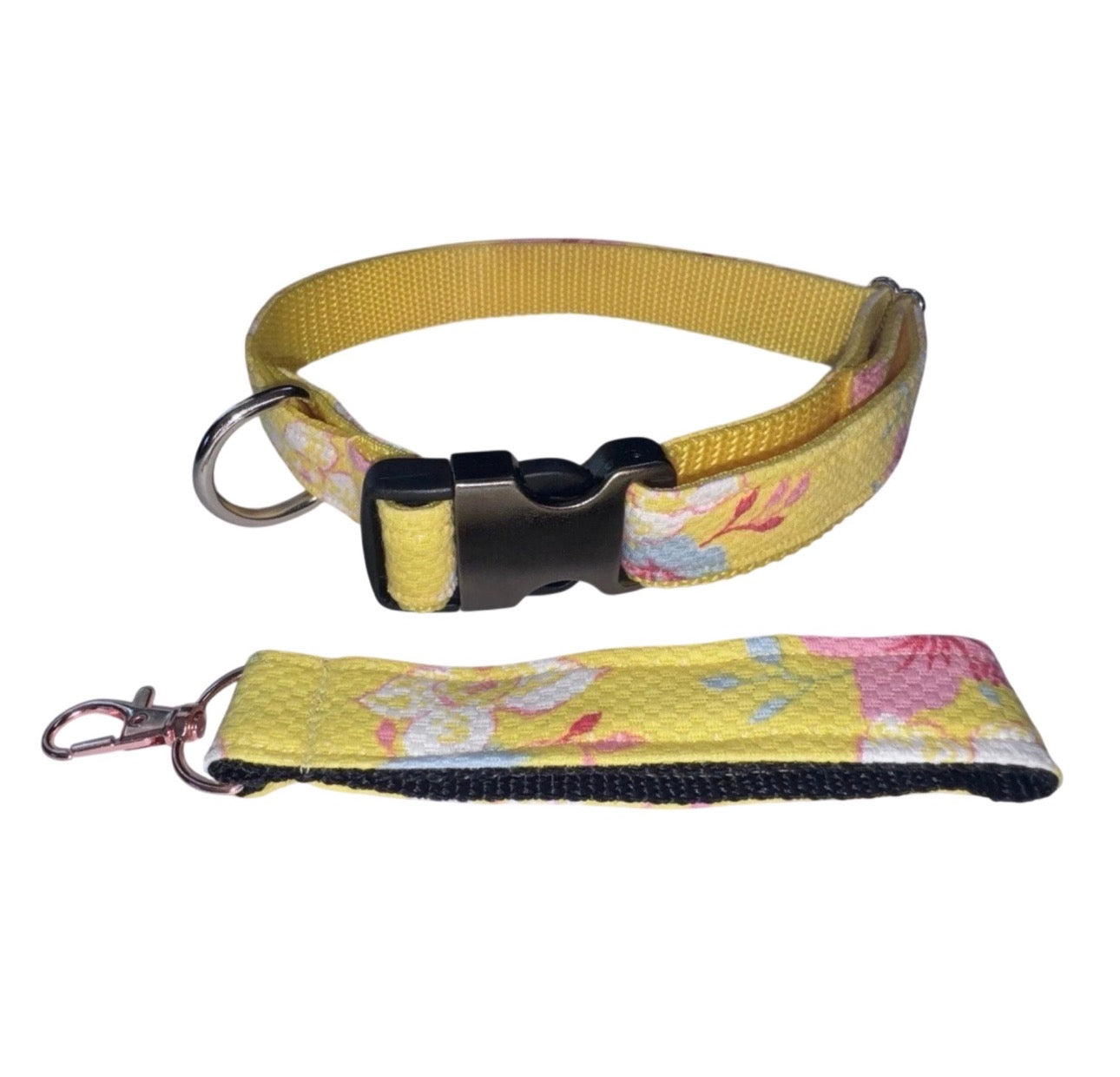 Dog Collar Flowers & Matching Keychain Large Handmade Heavy Duty W/Buckle NEW
