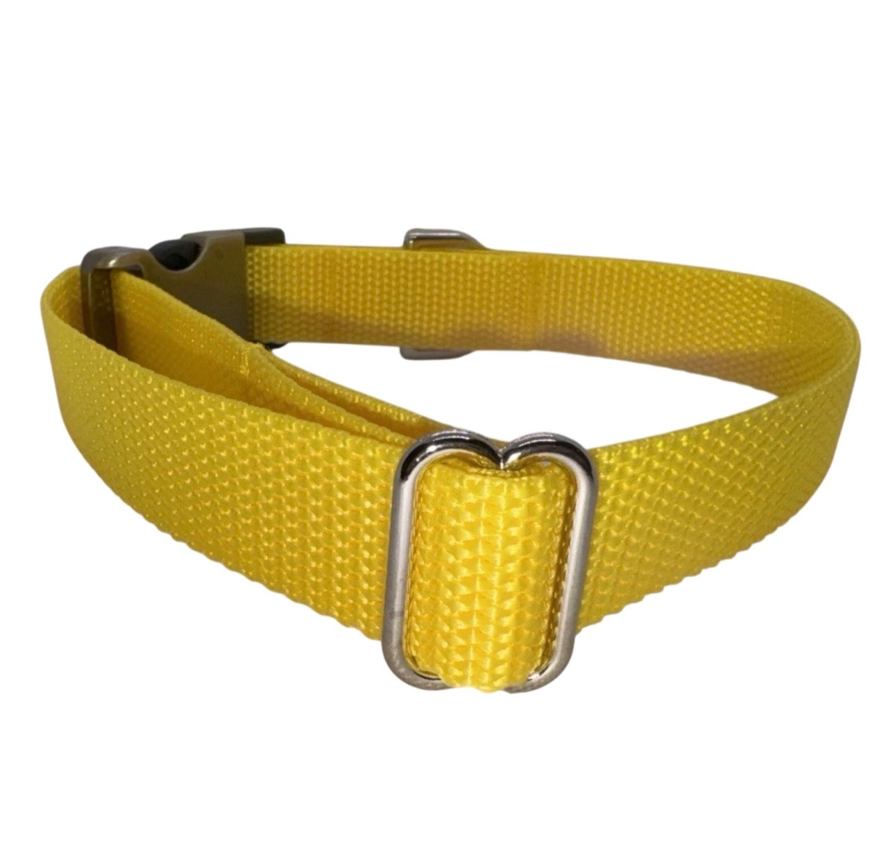 Dog Collar Yellow Large Handmade Heavy Duty W/Buckle NEW