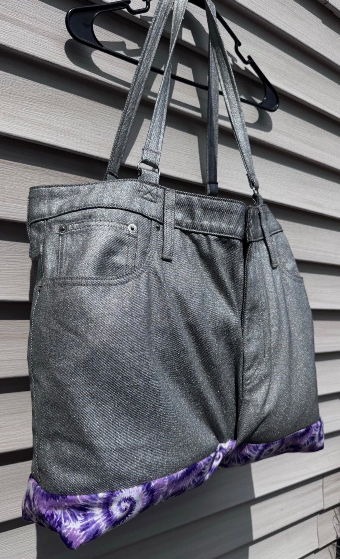 Jeans Handmade Large Repurposed Recycled Jeans Bag Tote For Beach, Groceries, Work, Or Purse