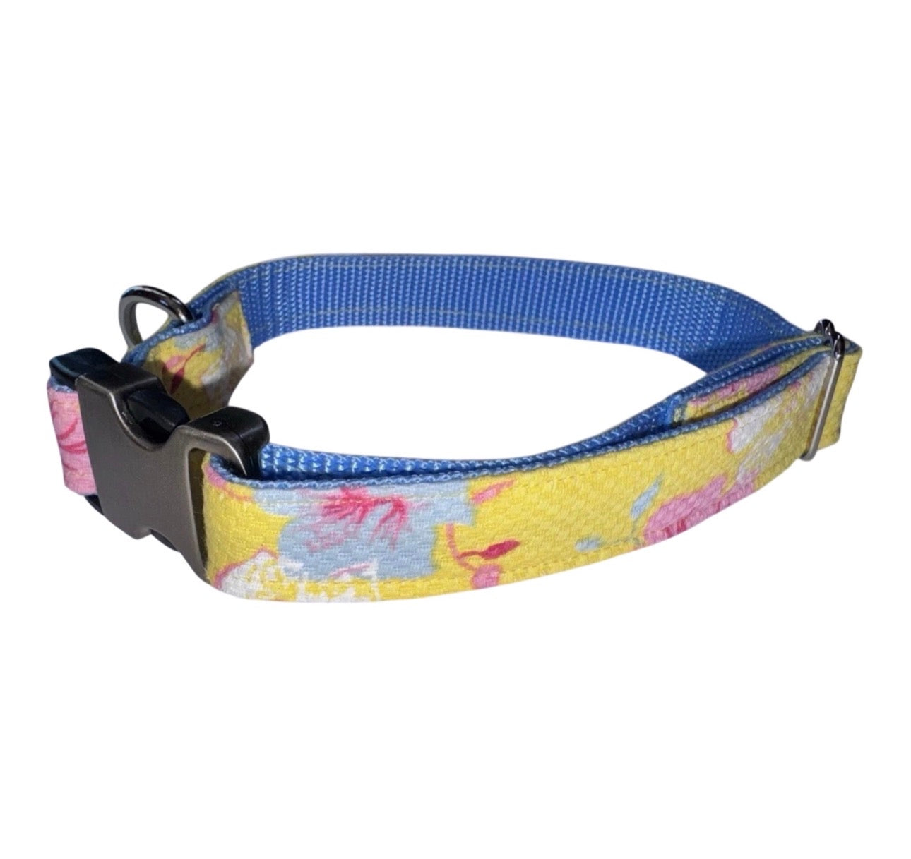 Dog Collar Flowers & Matching Keychain Large Handmade Heavy Duty W/Buckle NEW