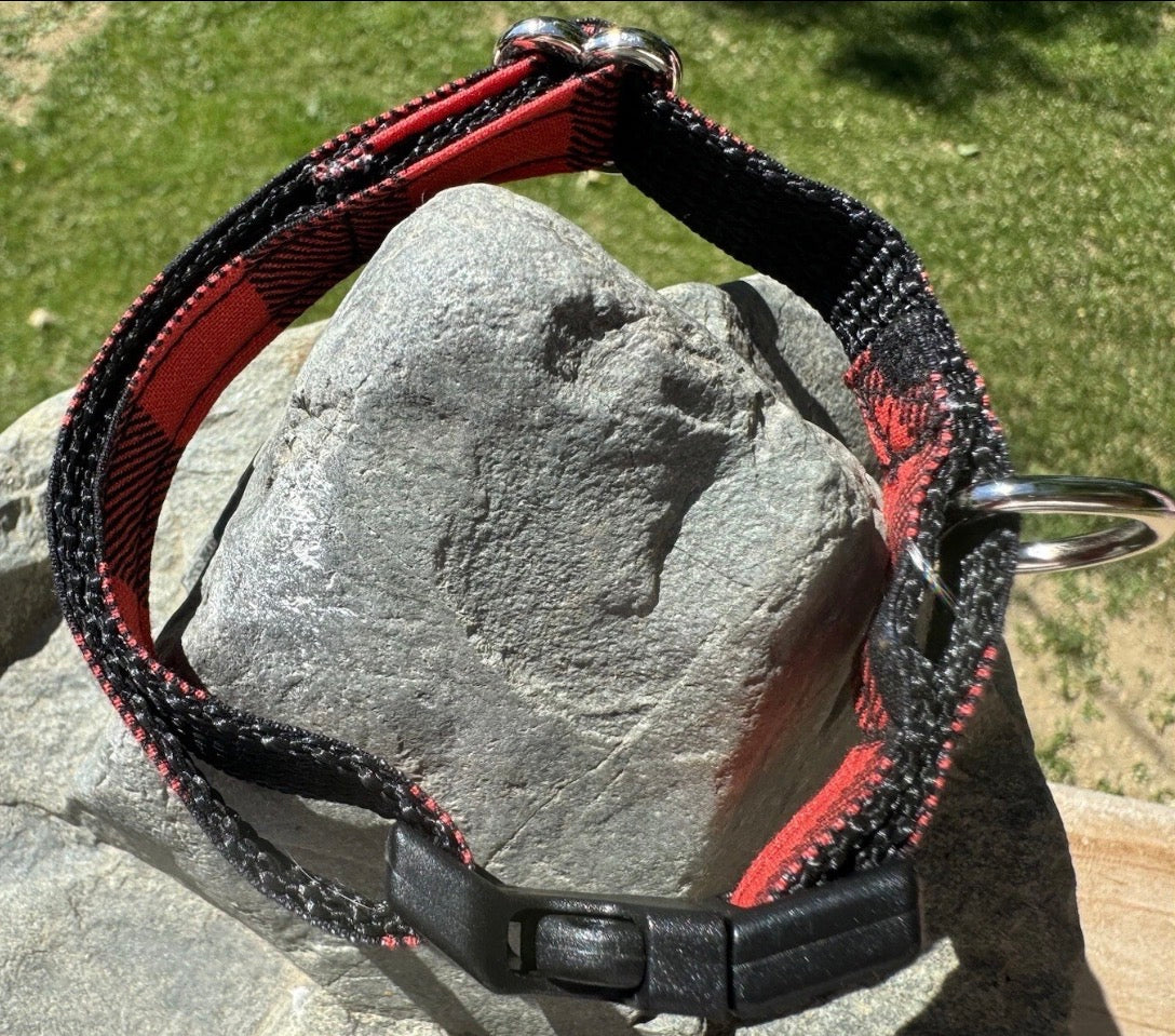 Dog/Cat/Puppy Collar Red Plaid Small Handmade Heavy Duty NEW