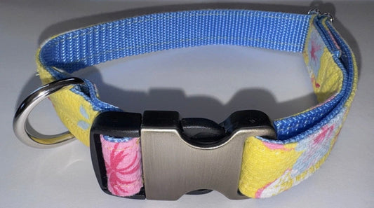 Dog Collar Flowers & Matching Keychain Large Handmade Heavy Duty W/Buckle NEW