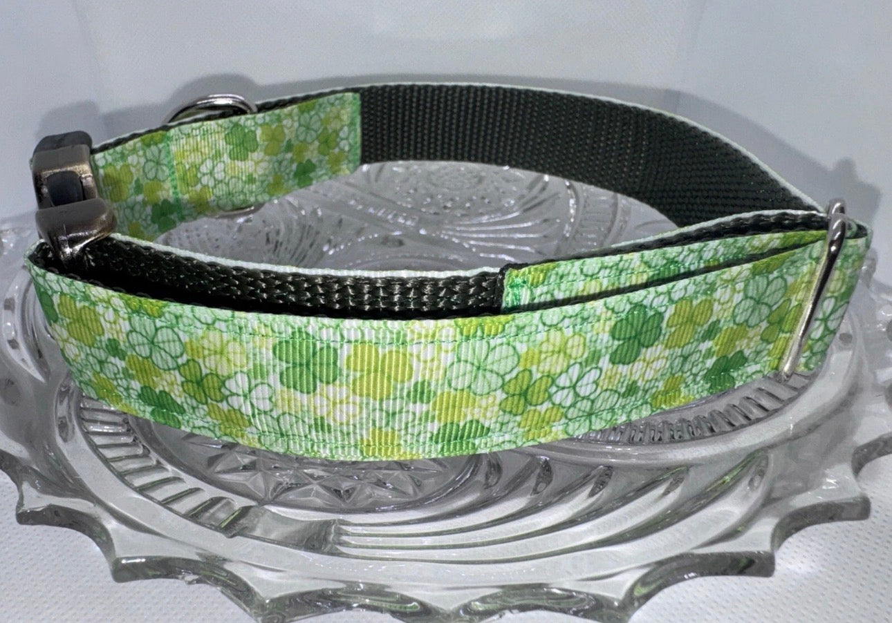 Dog Collar Green St. Patrick’s Day Large Handmade Heavy Duty NEW
