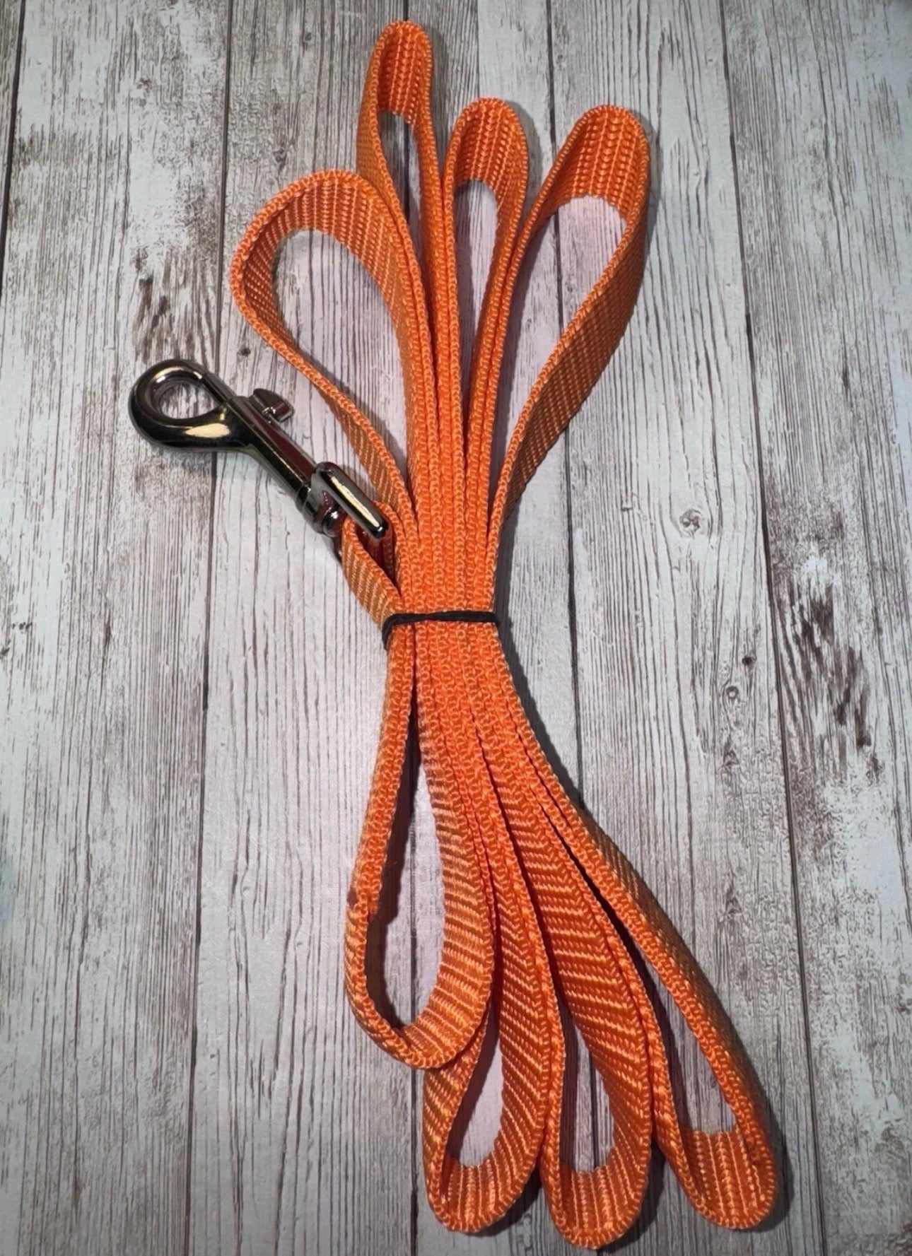 Dog Collar & Leash Orange Hunting Season Large Handmade Heavy Duty NEW
