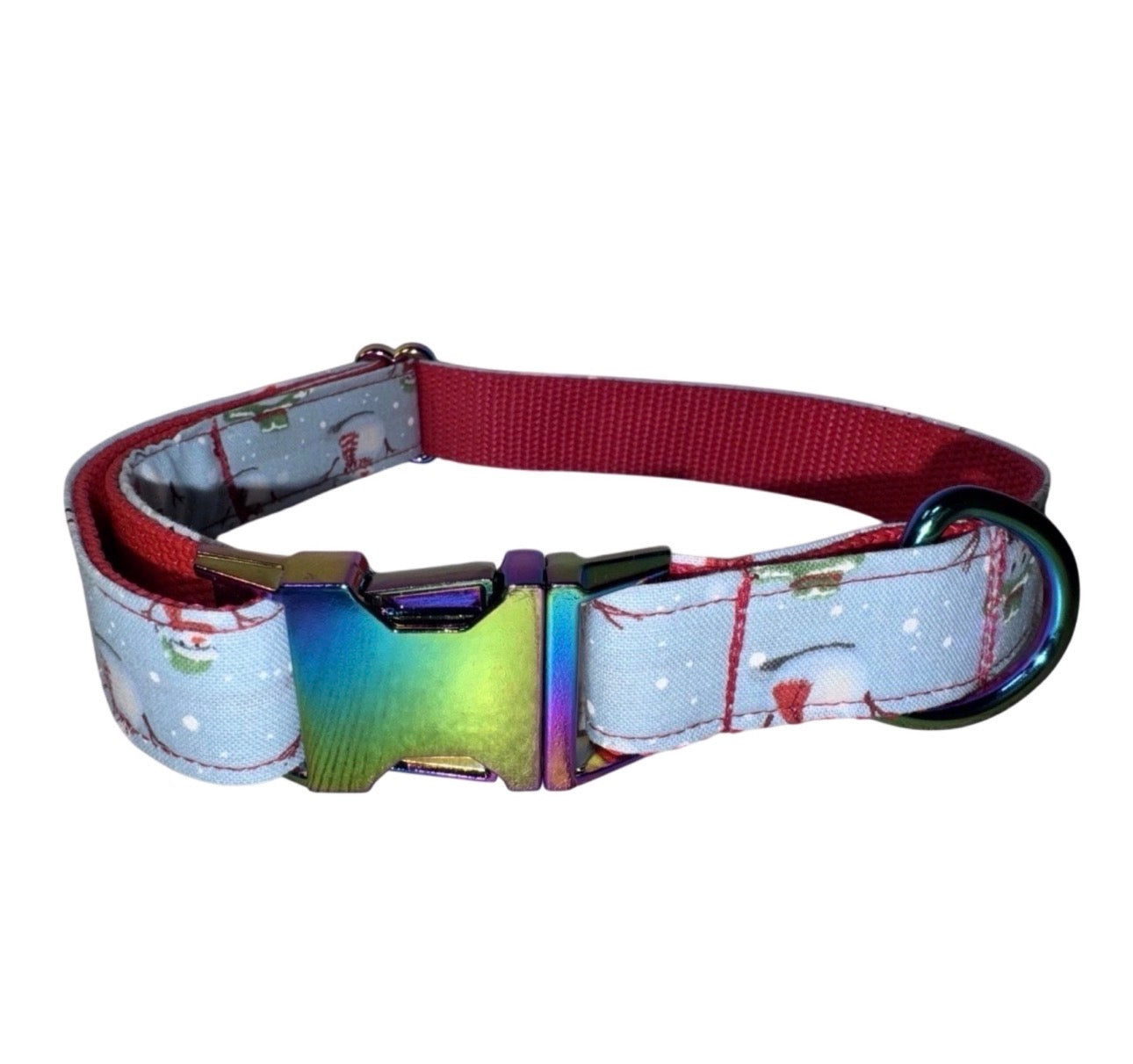 Bandana & Large Dog Collar Set Snowman Christmas Theme Handmade Heavy Duty NEW
