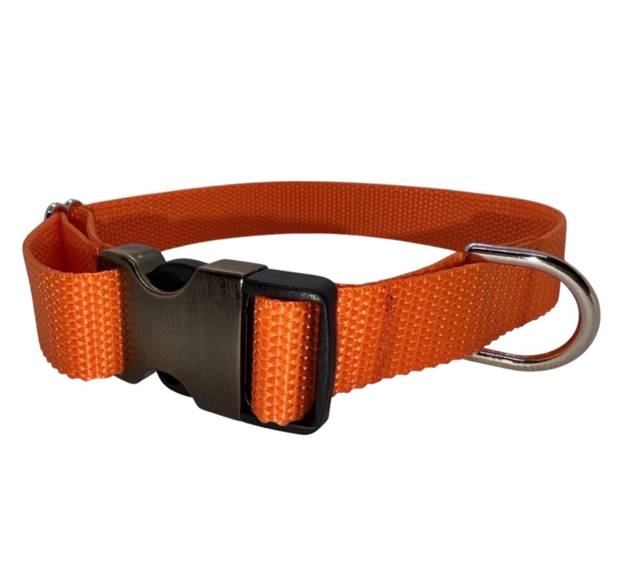 Dog Collar Blaze Orange Safety Hunting Large Handmade Heavy Duty W/Buckle NEW