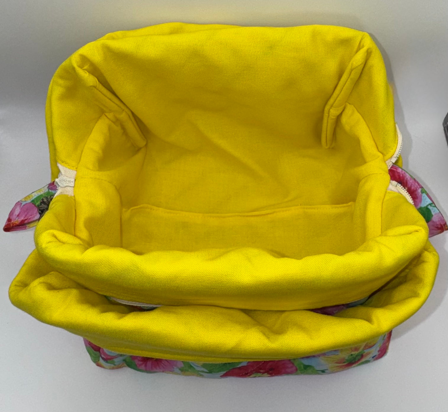 Boxy Makeup Bags Handmade Large Matching Quilted Floral Themed /Toiletry Bags Set Of 2