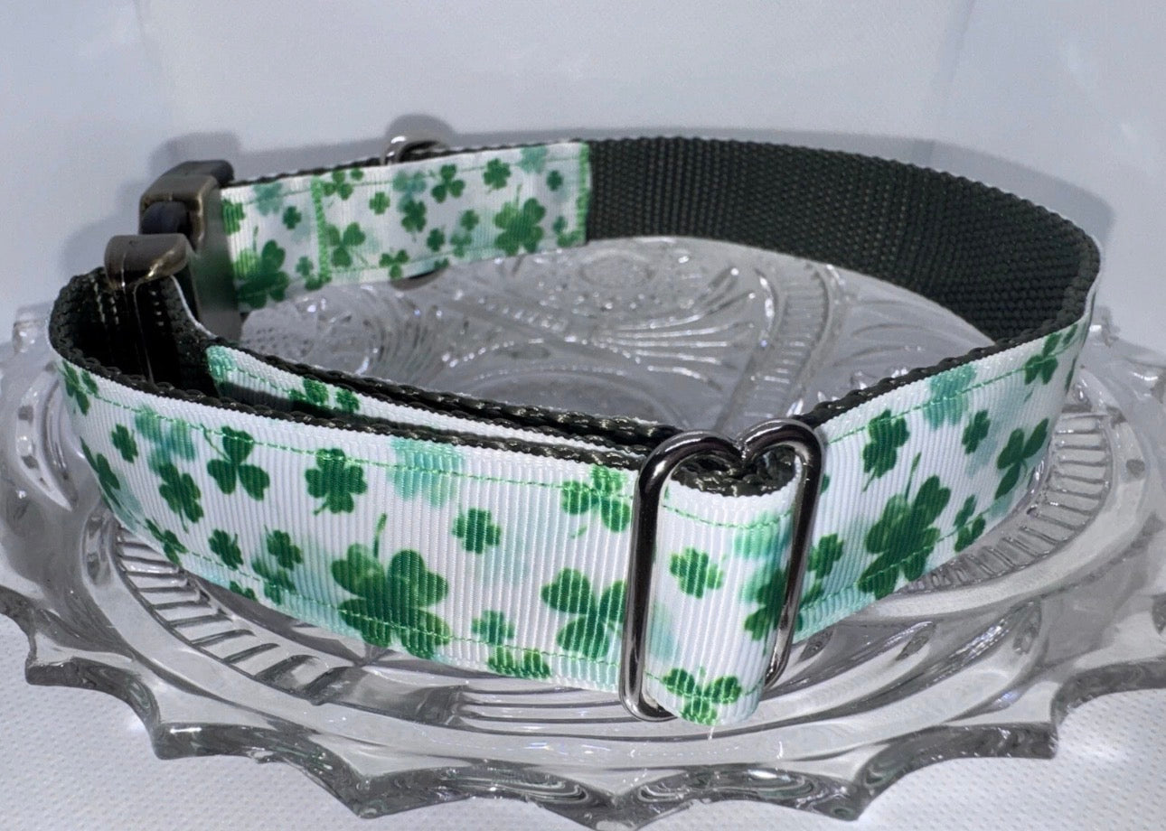 Dog Collar Green St. Patrick’s Day Large Handmade Heavy Duty NEW