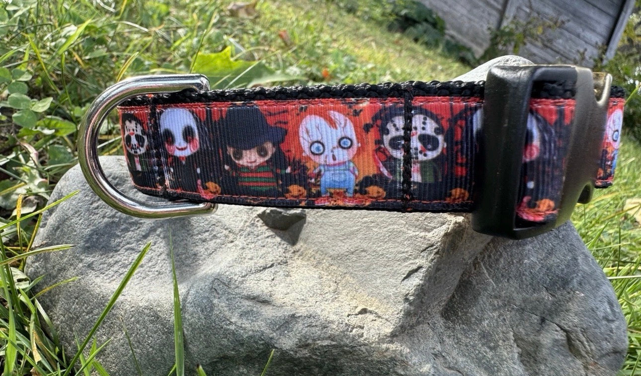 Dog Collar Halloween Chucky Freddy Horror Large Handmade Heavy Duty NEW