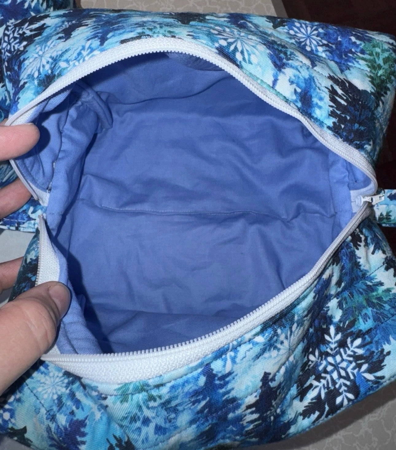 Boxy Makeup Bags Large Matching Quilted Woods Trees Themed /Toiletry Bags Set of 2