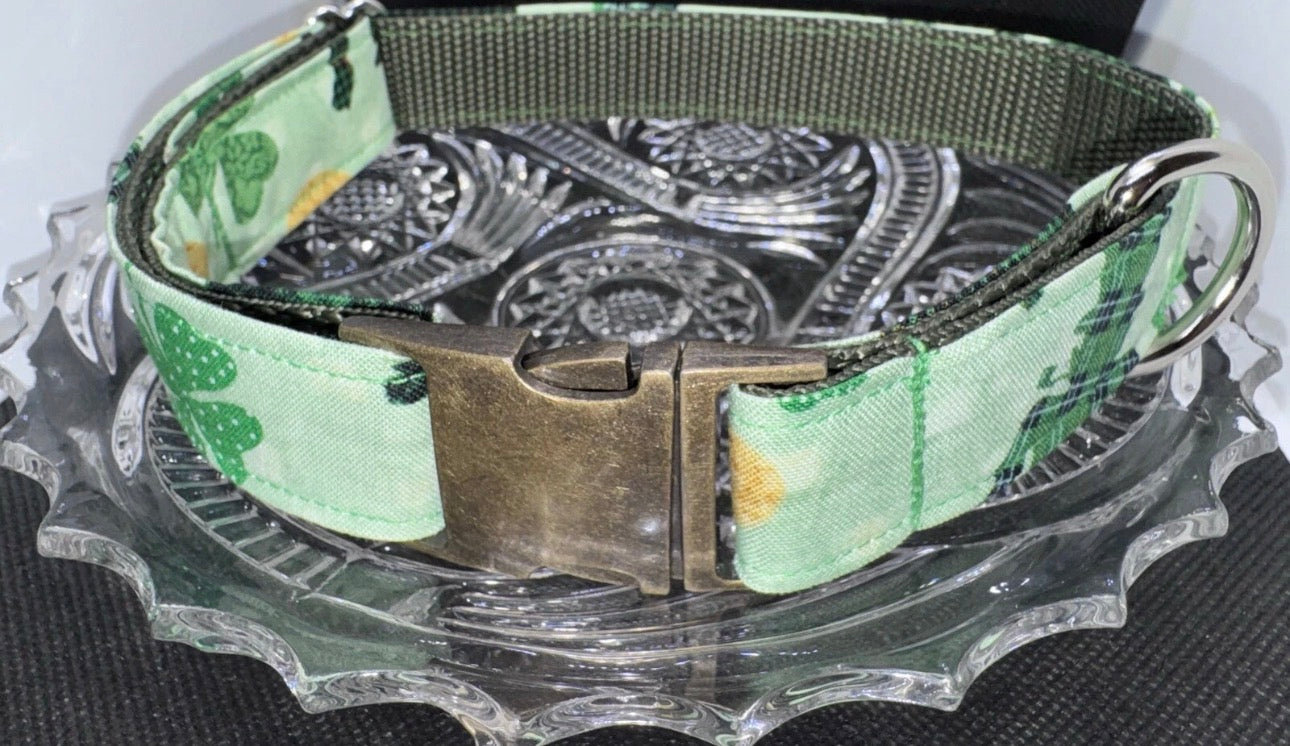 Dog Collar St. Patrick’s Day Green Large Handmade Heavy Duty NEW