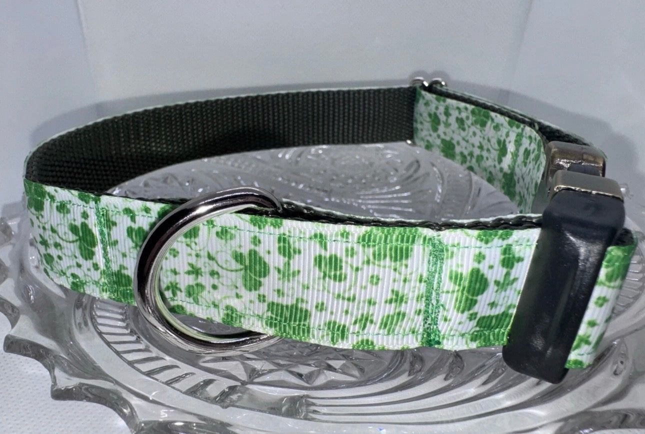 Dog Collar St. Patrick’s Day Green Large Handmade Heavy Duty  NEW