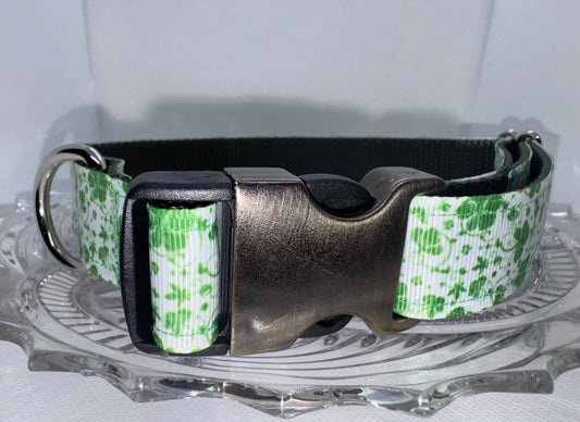Dog Collar St. Patrick’s Day Green Large Handmade Heavy Duty  NEW