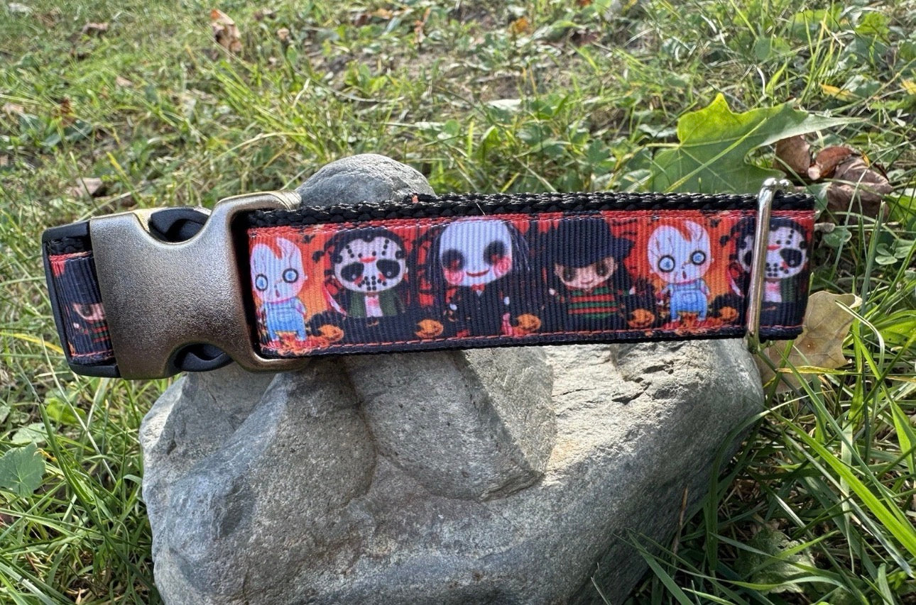 Dog Collar Halloween Chucky Freddy Horror Large Handmade Heavy Duty NEW