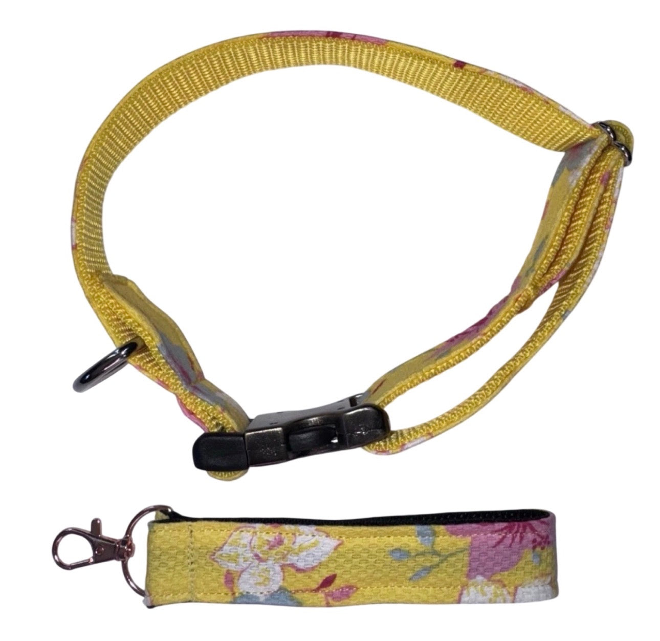 Dog Collar Flowers & Matching Keychain Large Handmade Heavy Duty W/Buckle NEW