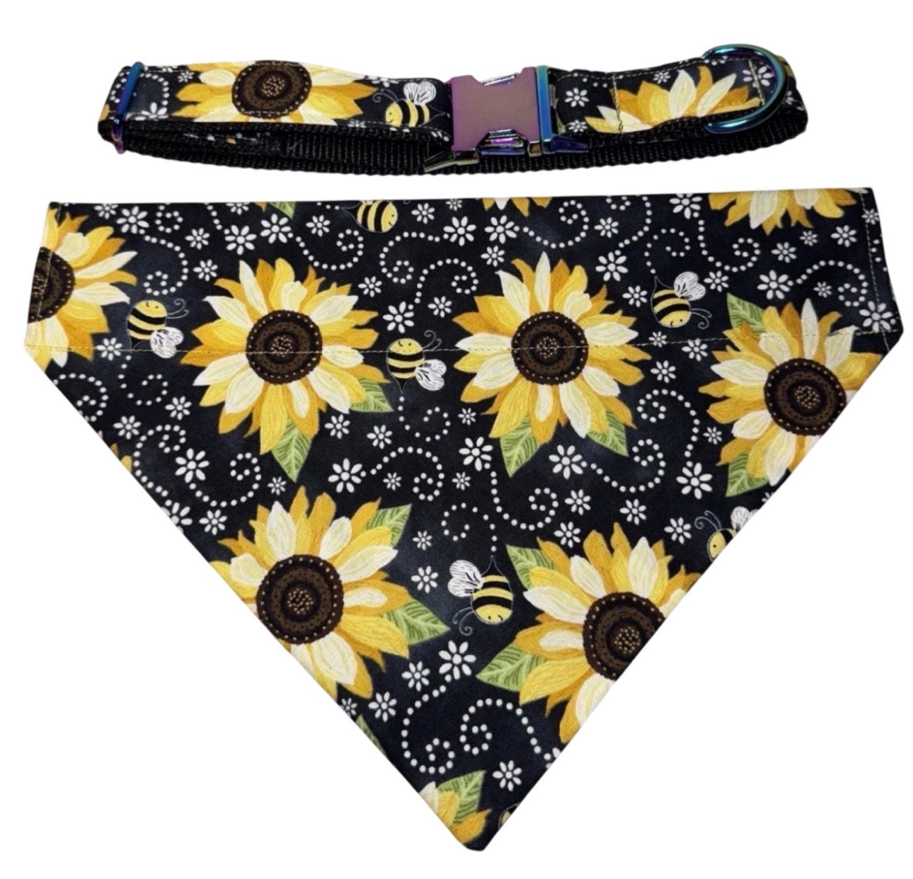 Bandana & Large Dog Collar
Set Yellow Sunflower Print Handmade Heavy Duty NEW