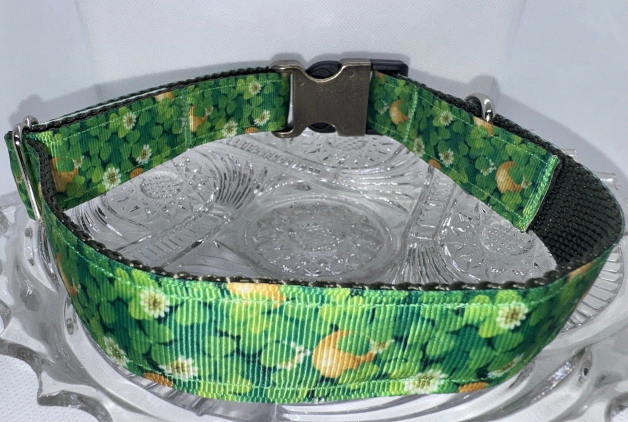 Dog Collar St. Patrick’s Day Green Large Handmade Heavy Duty NEW