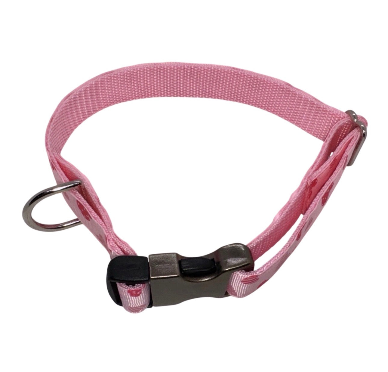 Large Handmade Heavy Duty Dog Collar Pink Hearts Valentine’s Print