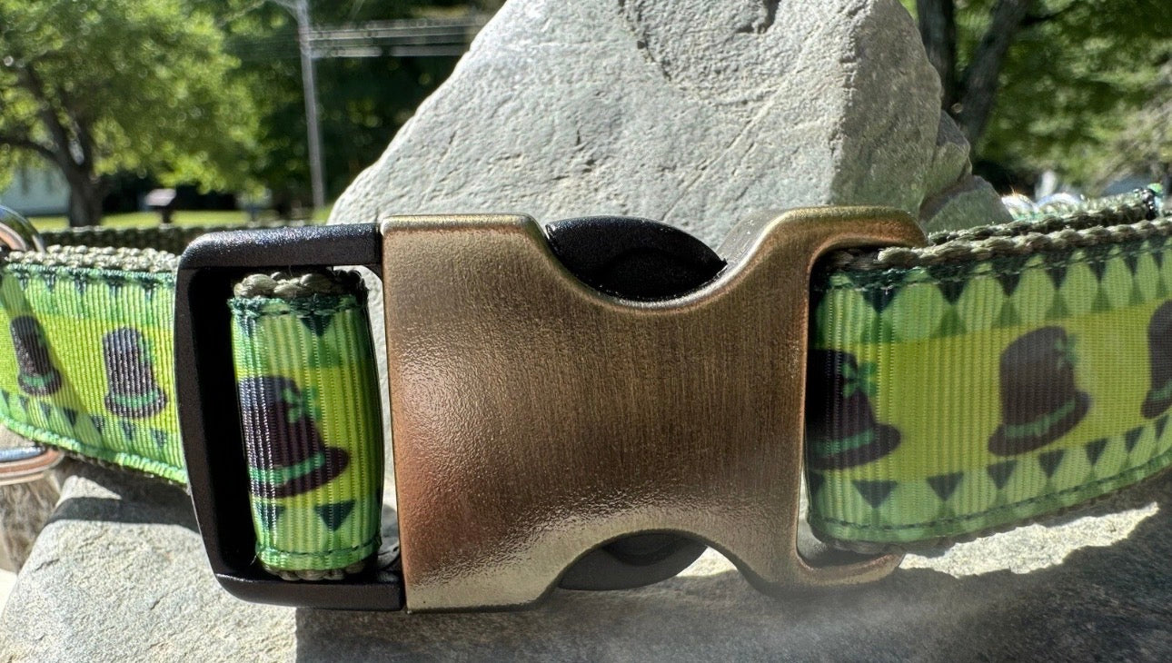 Dog Collar St. Patrick’s Day Green Large Handmade Heavy Duty NEW