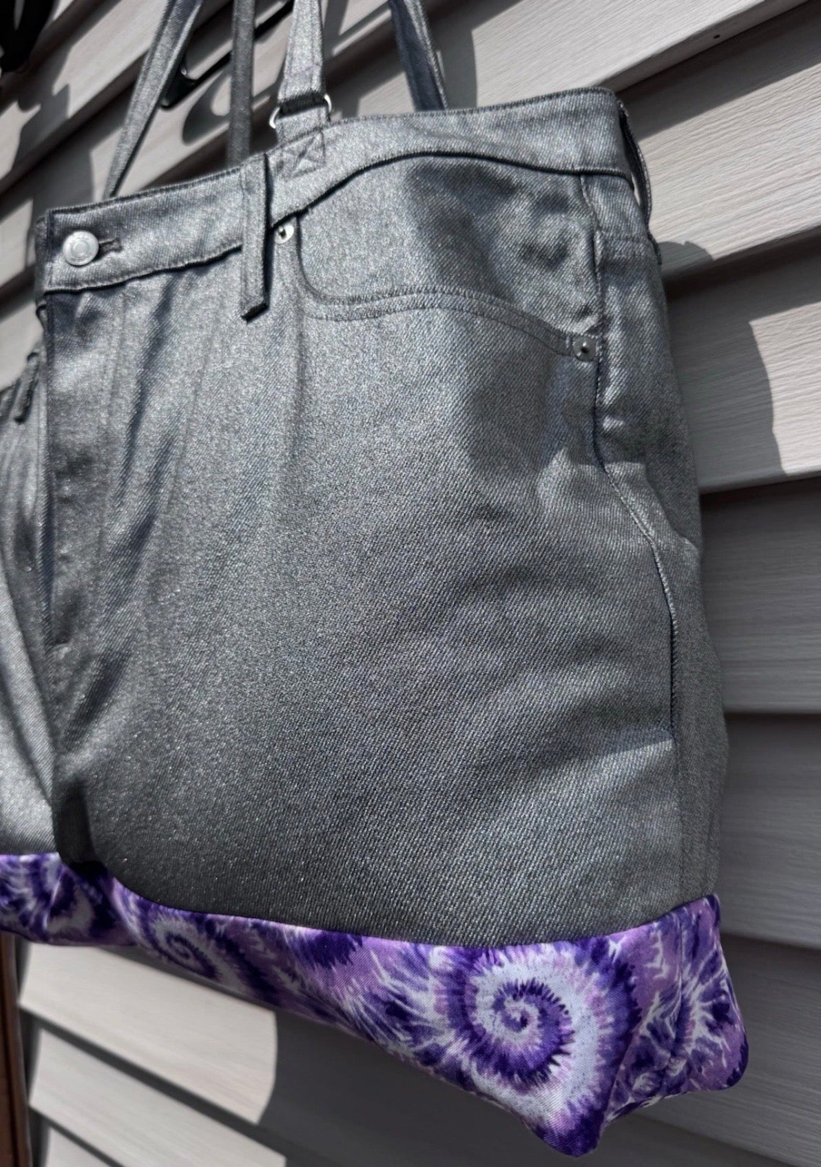 Jeans Handmade Large Repurposed Recycled Jeans Bag Tote For Beach, Groceries, Work, Or Purse