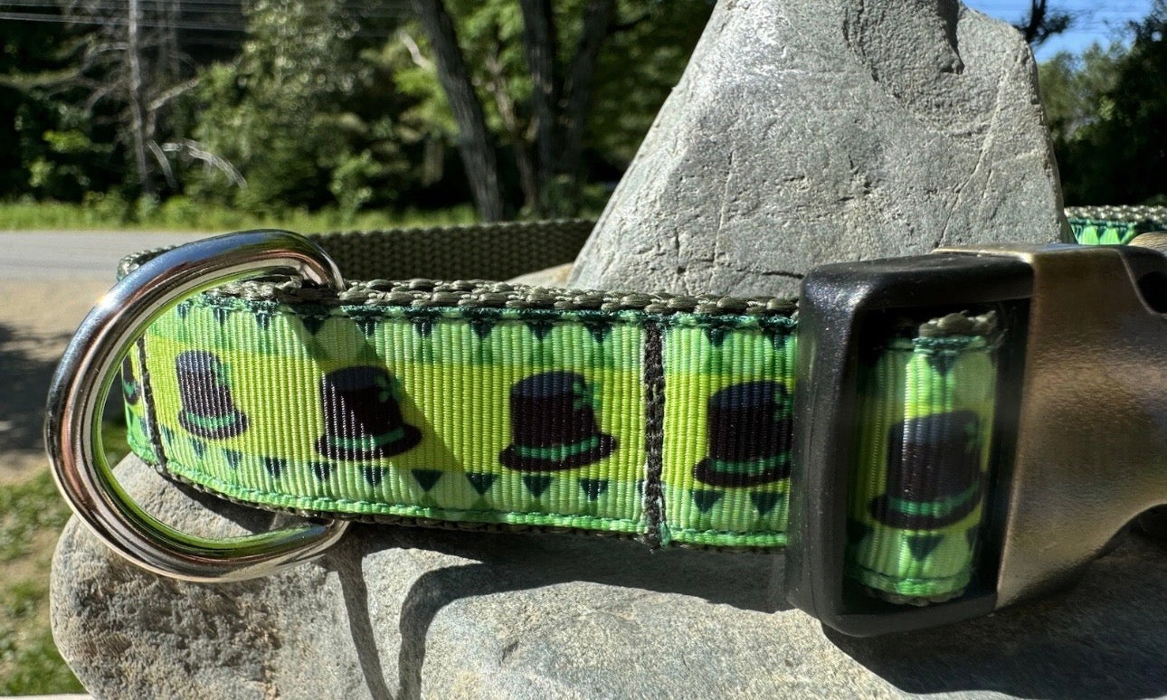 Dog Collar St. Patrick’s Day Green Large Handmade Heavy Duty NEW
