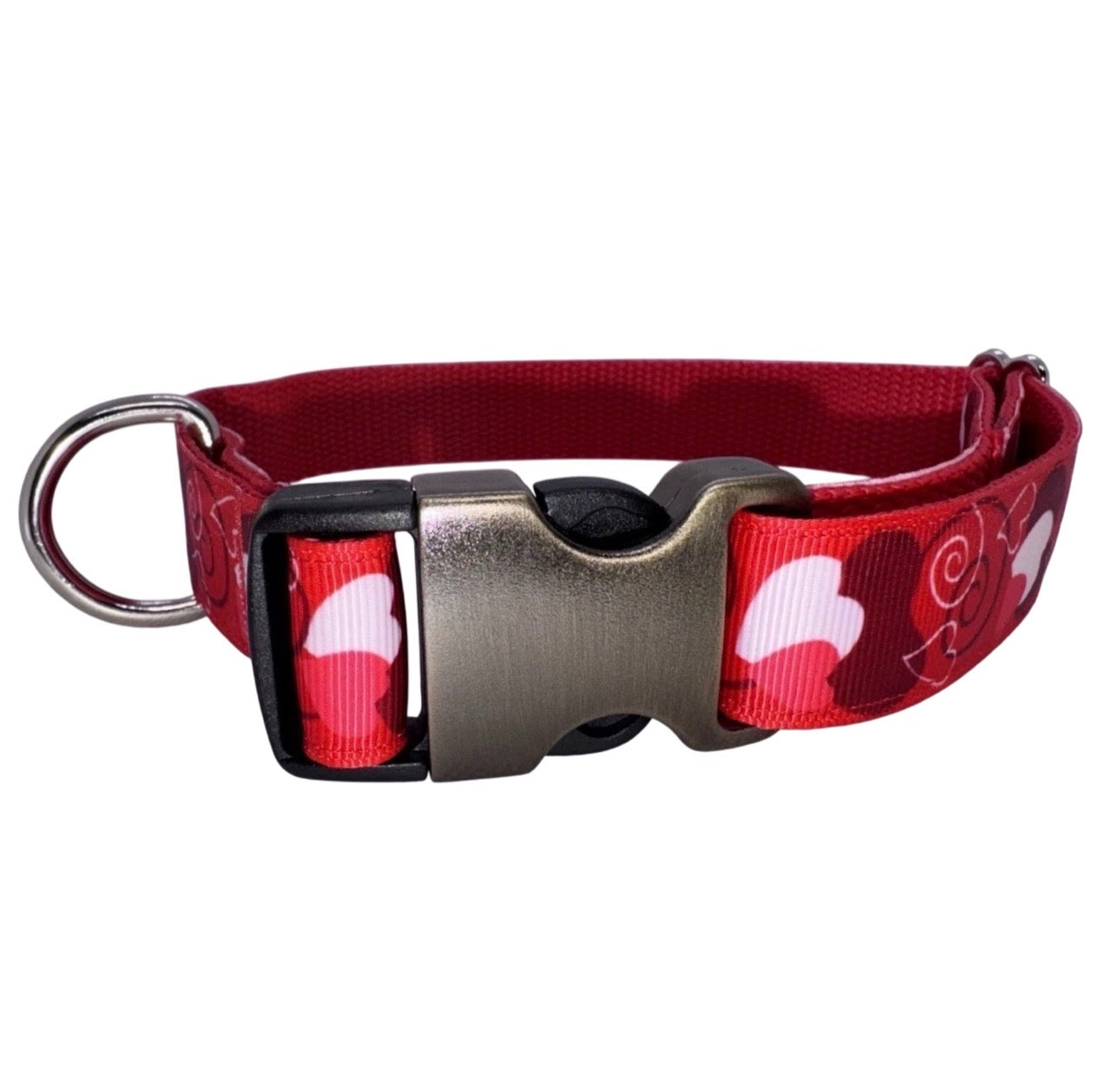 Dog Collar Valentine’s Day Hearts Large Handmade Heavy Duty W/Buckle NEW