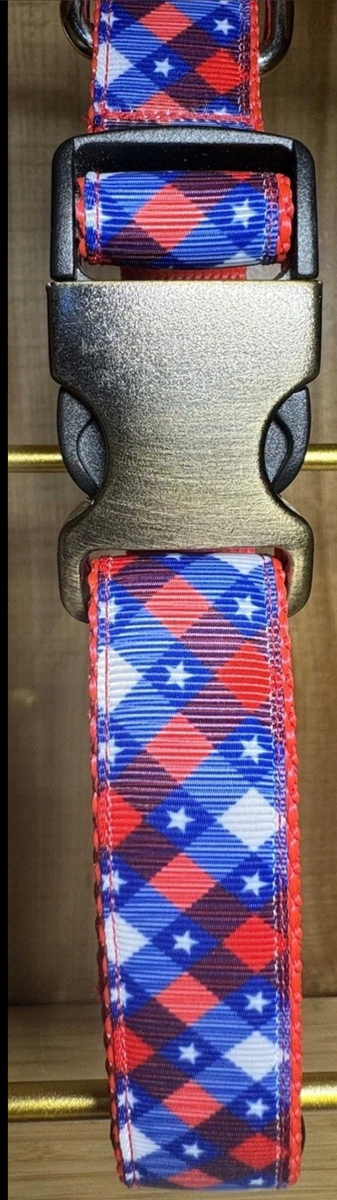 Dog Collar Stars Fourth Of July Patriotic Large Handmade Heavy Duty NEW